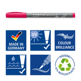 Pigment brush 371 - Etui carton 12 feutres pointe pinceau couleurs basiques assorties - Encre Multi Ink intense