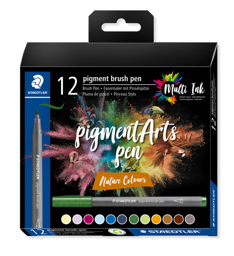 Set de 12 feutres Pigment Brush couleurs pastels