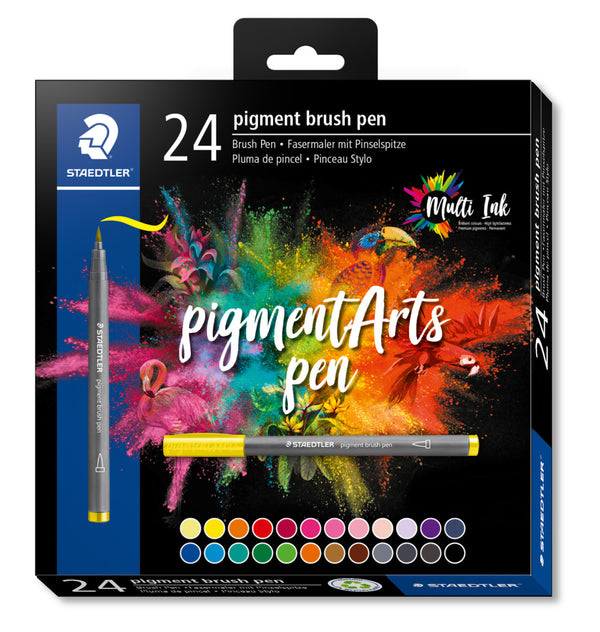 Set de 24 feutres Pigment Brush couleurs assorties
