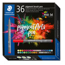 Pigment brush 371 - Etui carton 36 feutres pointe pinceau couleurs assorties - Encre Multi Ink intense