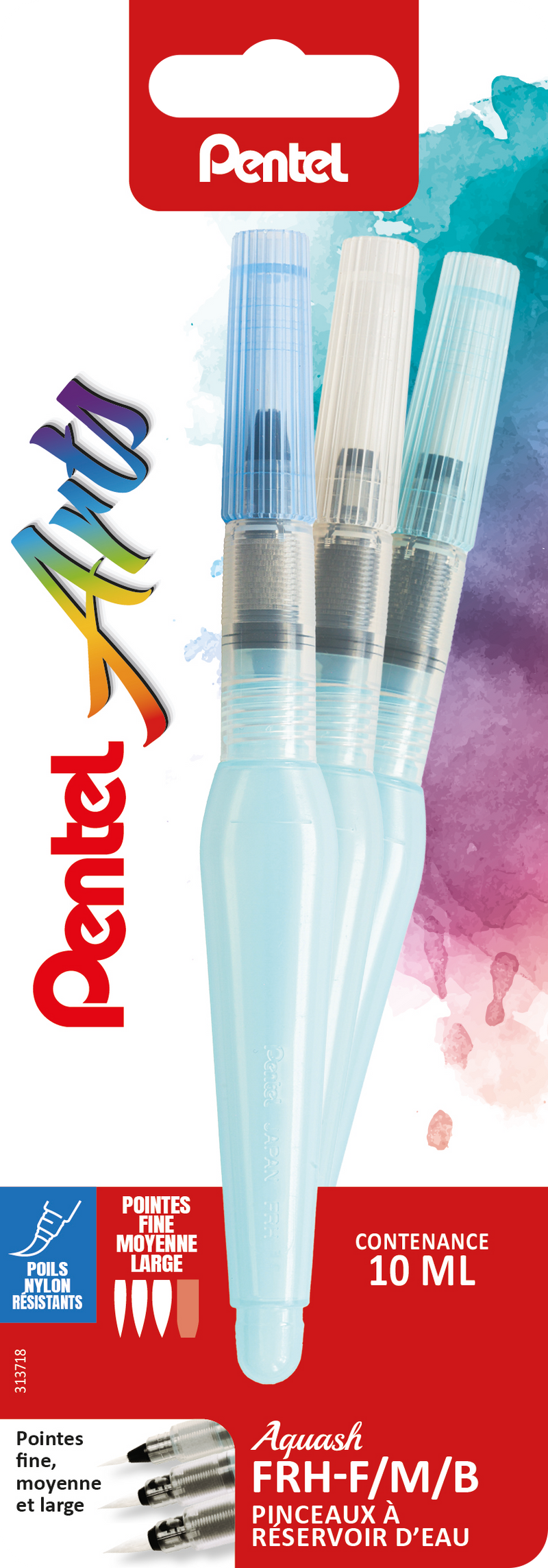 Pinceau réservoir d'eau 3 tailles