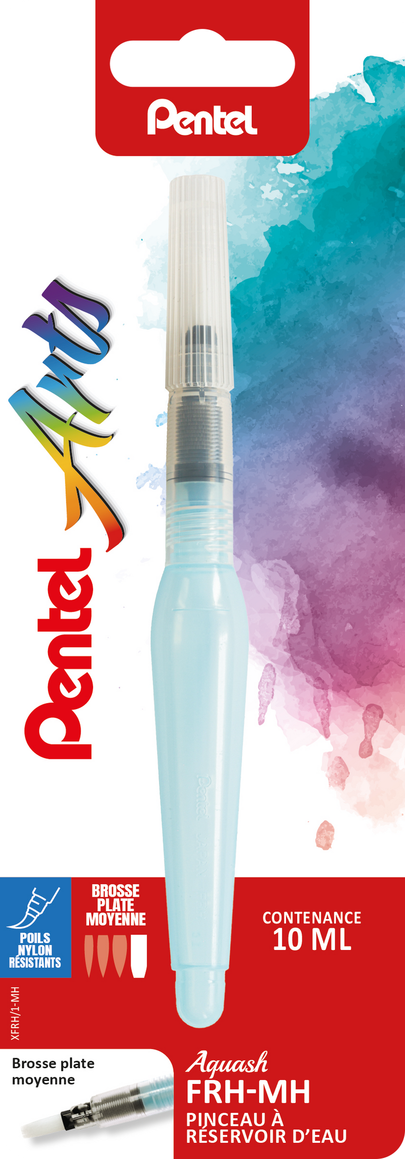 Pinceau à réservoir d'eau pointe plat moyenne 6mm