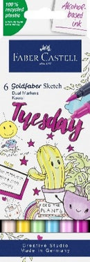 Pochette de 6 Sketch Marker Goldfaber - Kawaii