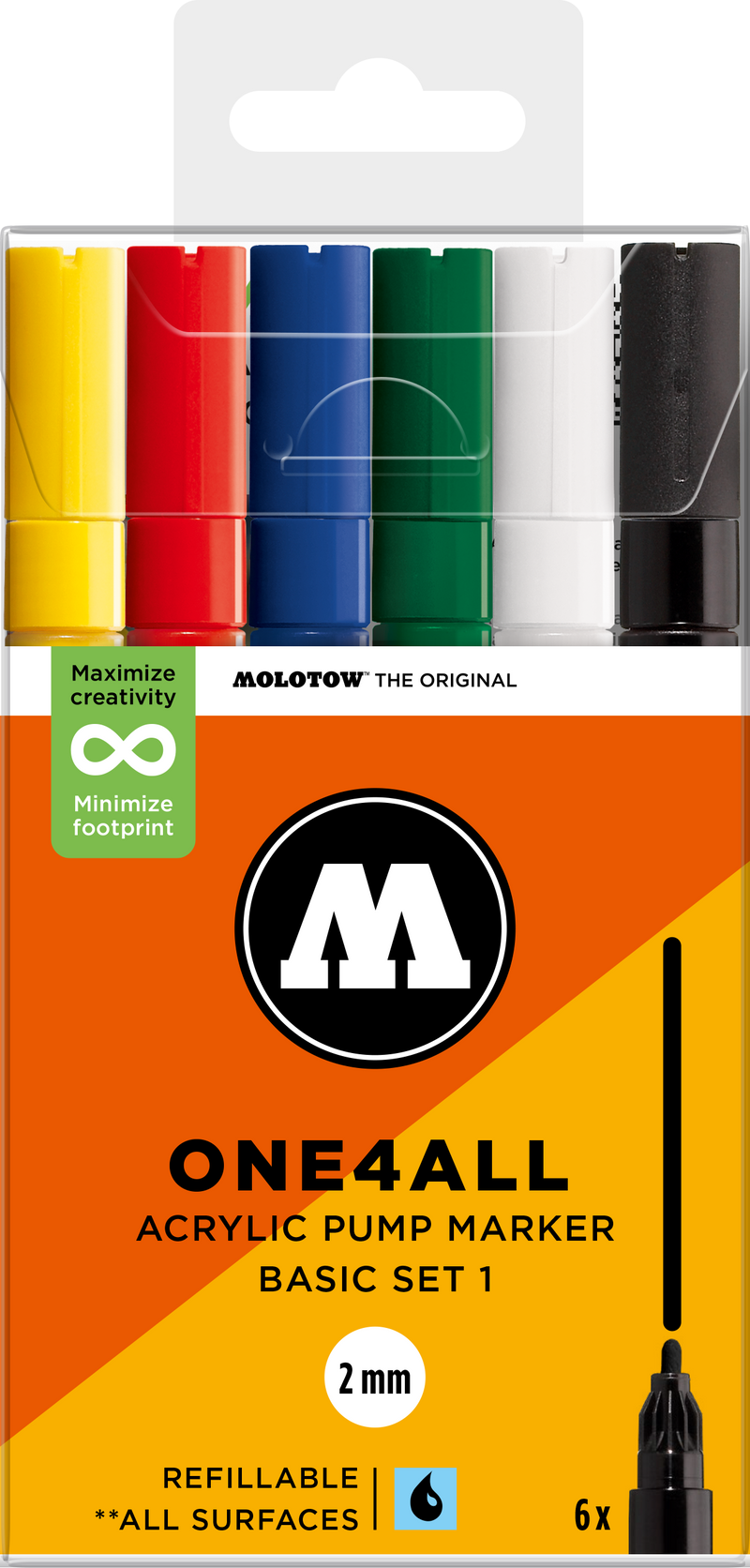 Set basic 6 marqueurs Molotow 127HS