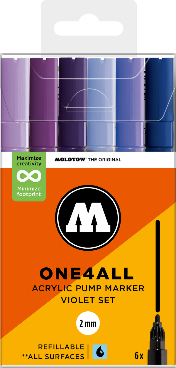 Set de 6 marqueurs Molotow 127HS assortiment violet