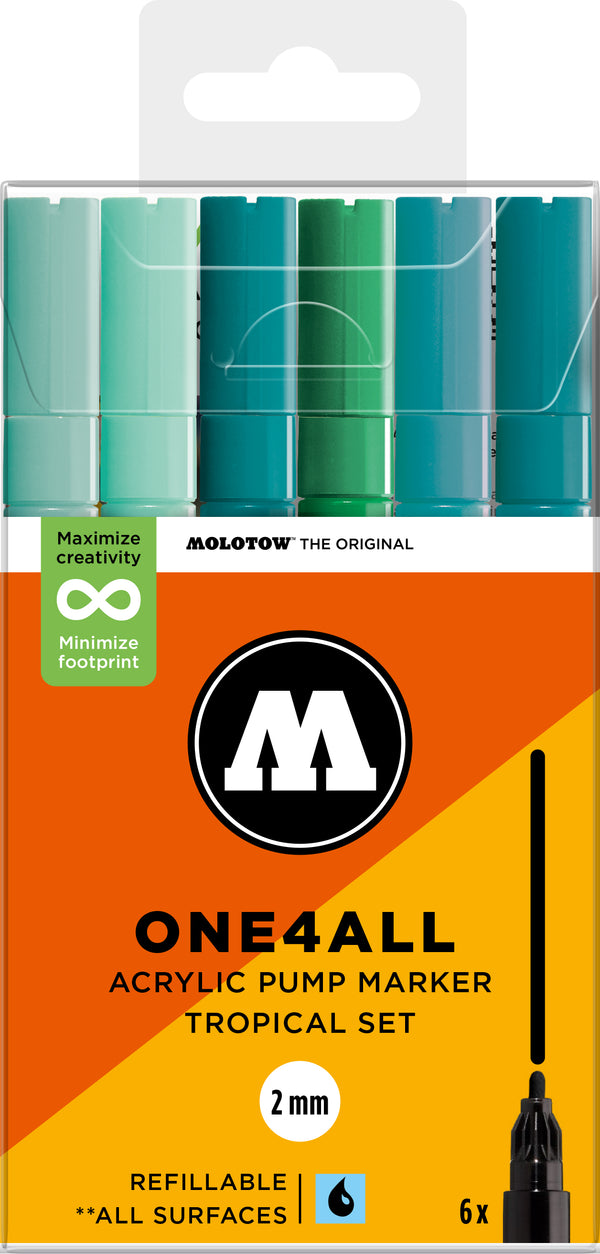 Set de 6 marqueurs Molotow 127HS assortiment turquoise