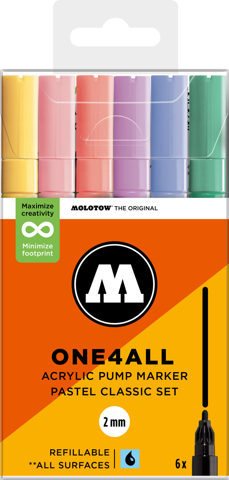 Set de 6 marqueurs Molotow 127HS assortiment pastel classique