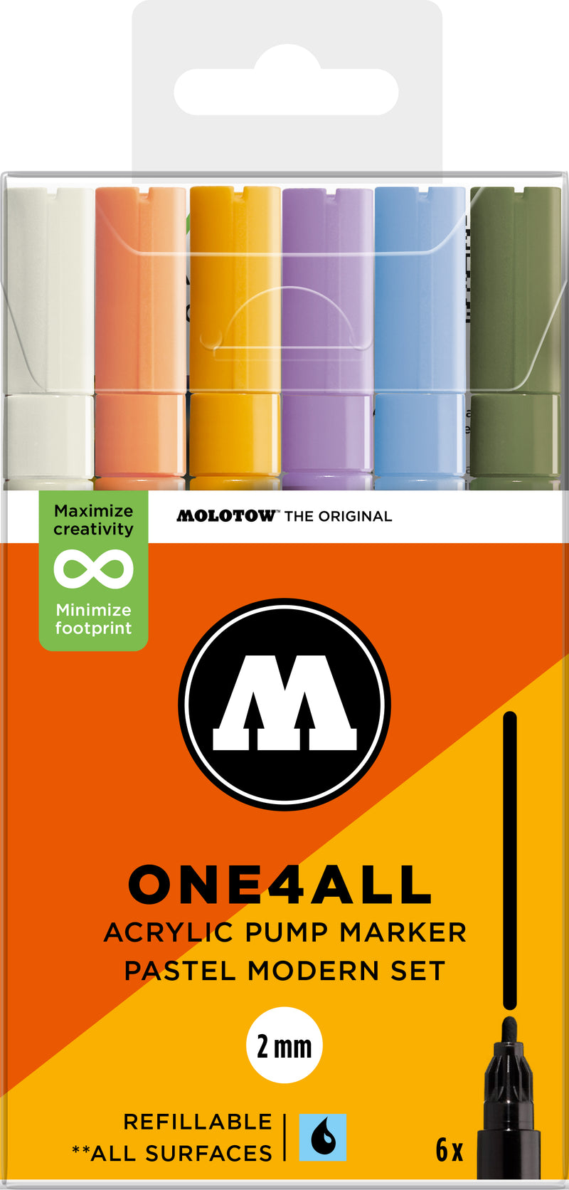 Set de 6 marqueurs Molotow 127HS assortiment pastel moderne