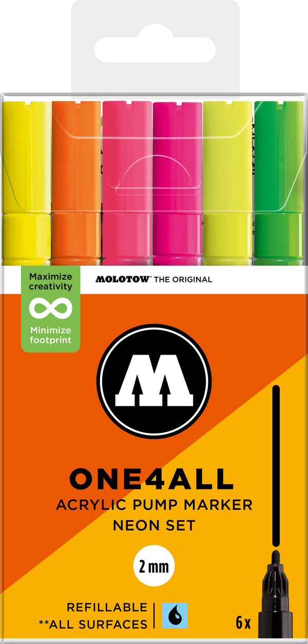 Set de 6 marqueurs Molotow 127HS assortiment fluo