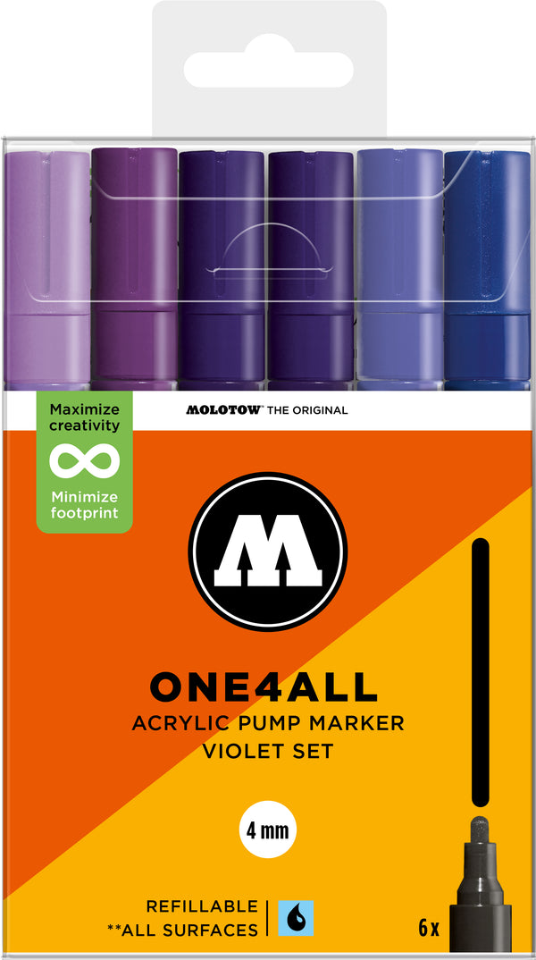 Set de 6 marqueurs Molotow 227HS assortiment violet