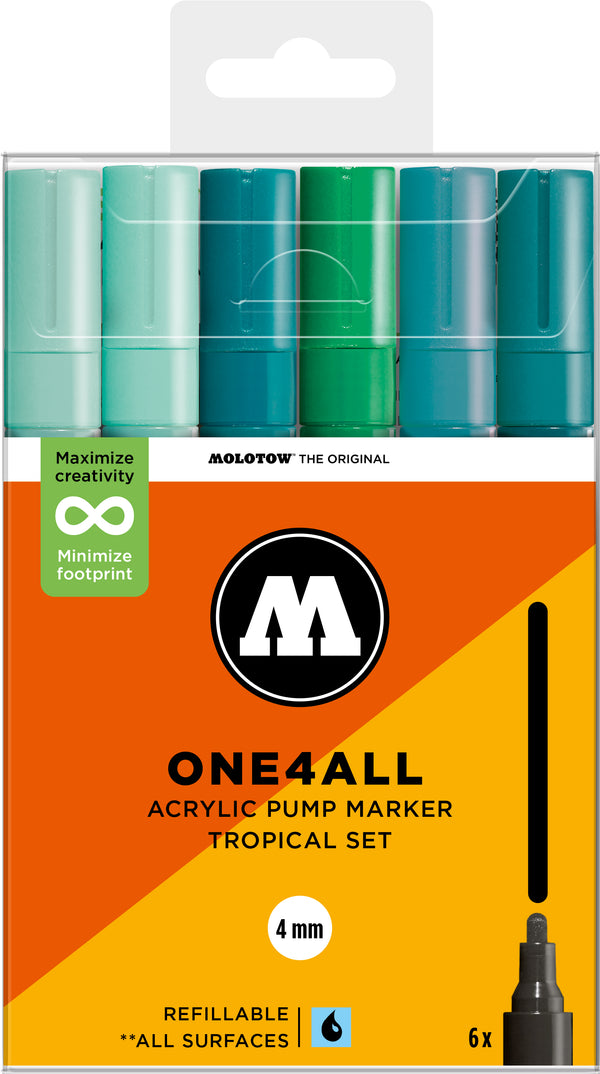 Set de 6 marqueurs Molotow 227HS assortiment turquoise