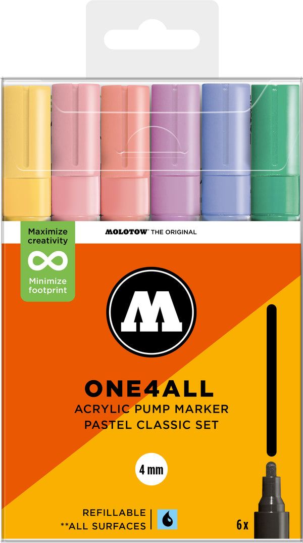 Set de 6 marqueurs Molotow 227HS assortiment pastel classique