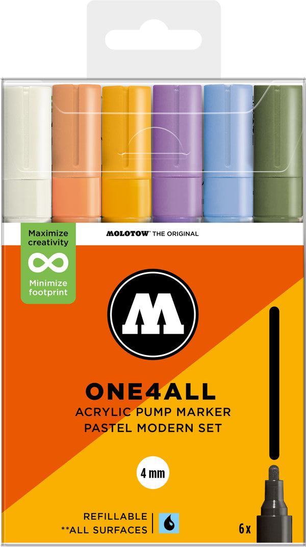 Set de 6 marqueurs Molotow 227HS assortiment pastel moderne