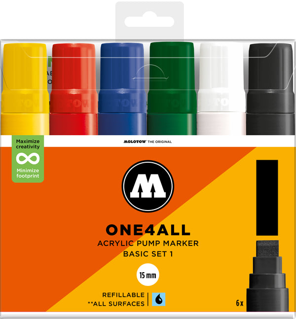 Set basic 6 marqueurs Molotow 627HS N°1