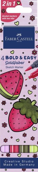 Etui 4 feutres doubles-pointes Bold & Easy Goldfaber assortiment 1 - Faber-Castell