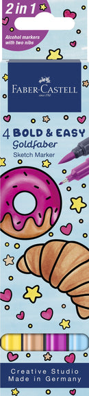 Etui 4 feutres doubles-pointes Bold & Easy Goldfaber assortiment 2 - Faber-Castell