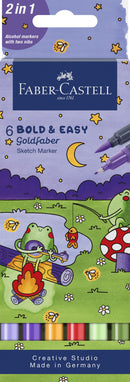 Etui 6 feutres doubles-pointes Bold & Easy Goldfaber - Faber-Castell