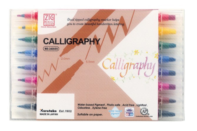 Set de 8 feutres calligraphie double pointe (Copie)