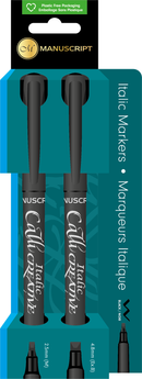 Blister 2 Feutres noirs calligraphie 2,5 & 4,8 mm