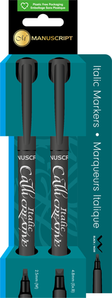 Blister 2 Feutres noirs calligraphie 2,5 & 4,8 mm