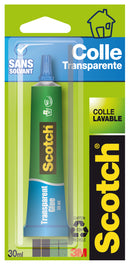 Pack, Scotch® Tube de colle à usage domestique transparente sans solvant 3025D24, 30 ml, 24 tubes/pack