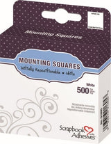 Carrés adhésifs de montage pour scrapbooking - Blancs, repositionnables x 500 pièces - Artemio