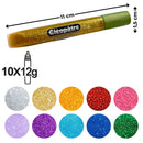 10 Stylos Colle Pailletée 12g - Glitter Glue - Cléopâtre
