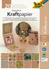 Bloc papier kraft 20 feuilles A4 à motifs - 120/230gr