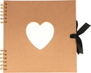 Album Kraft spiralé recyclé "Coeur" 25x25 cm-40 feuilles-140gr