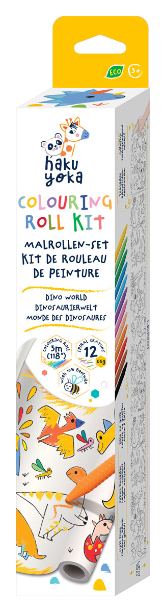 Kit de rouleau de couleur Haku Yoka "Monde des Dinos"+ accessoires 30 x 300 cm