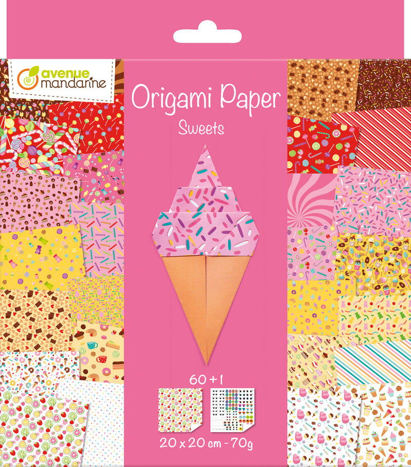 Papier origami 20x20cm Thème sweets