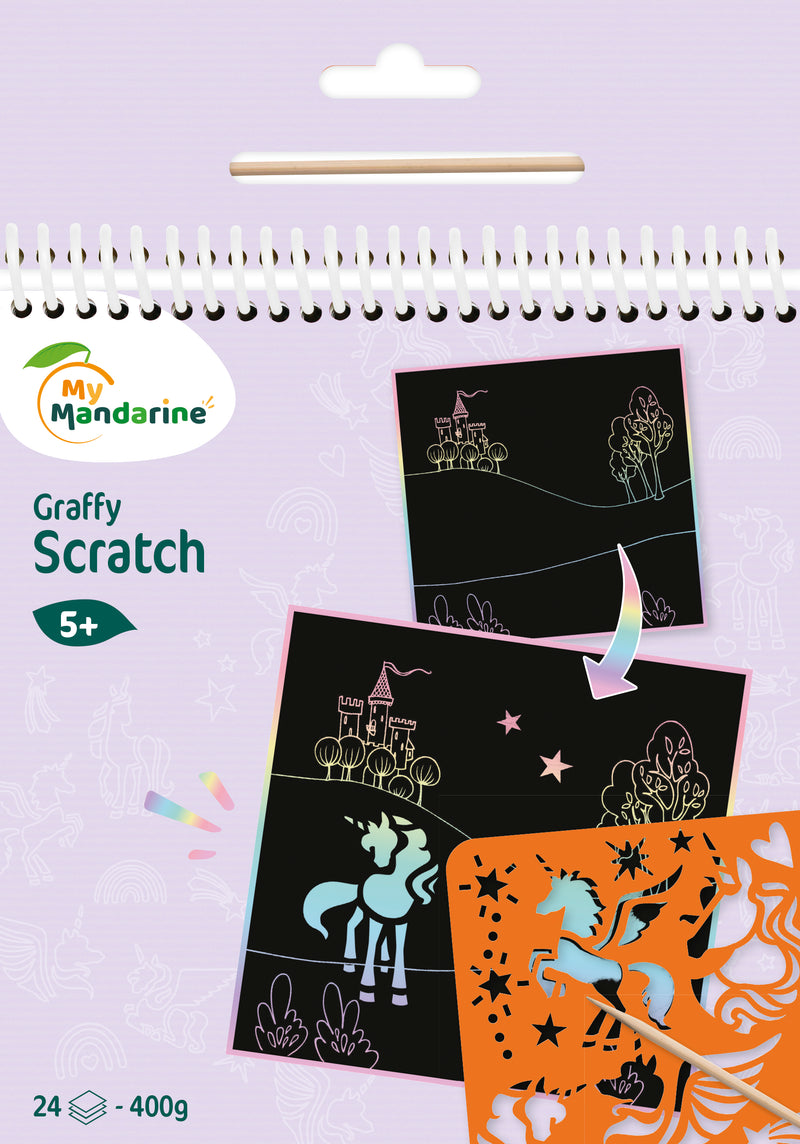 Graffy Scratch Licornes - 24 cartes - 400g/m²