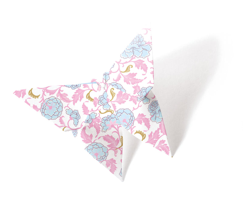 Pochette 40 feuilles ORIGAMI 20,3x20,3 cm - 4 Designs couleurs pastels PAPILLON