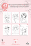 Bloc de coloriage multi-techniques de 20 feuilles A4 250g, Les femmes