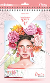 Bloc de coloriage multi-techniques de 20 feuilles A4 250g, Les femmes