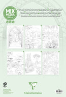 Bloc de coloriage multi-techniques de 20 feuilles A4 250g, Les jardins