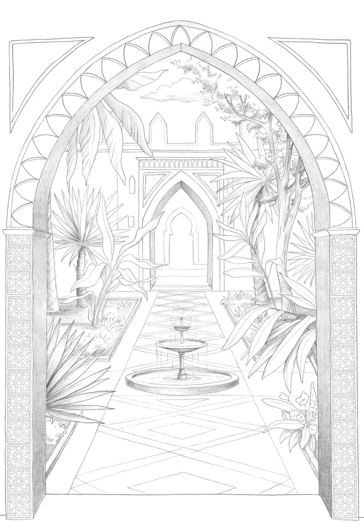 Clairefontaine Bloc Coloriage Adulte Odelia Les Jardins - A4 20 Feuilles 250g, Multitechniques
