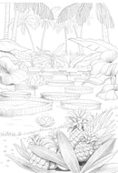 Bloc de coloriage multi-techniques de 20 feuilles A4 250g, Les jardins