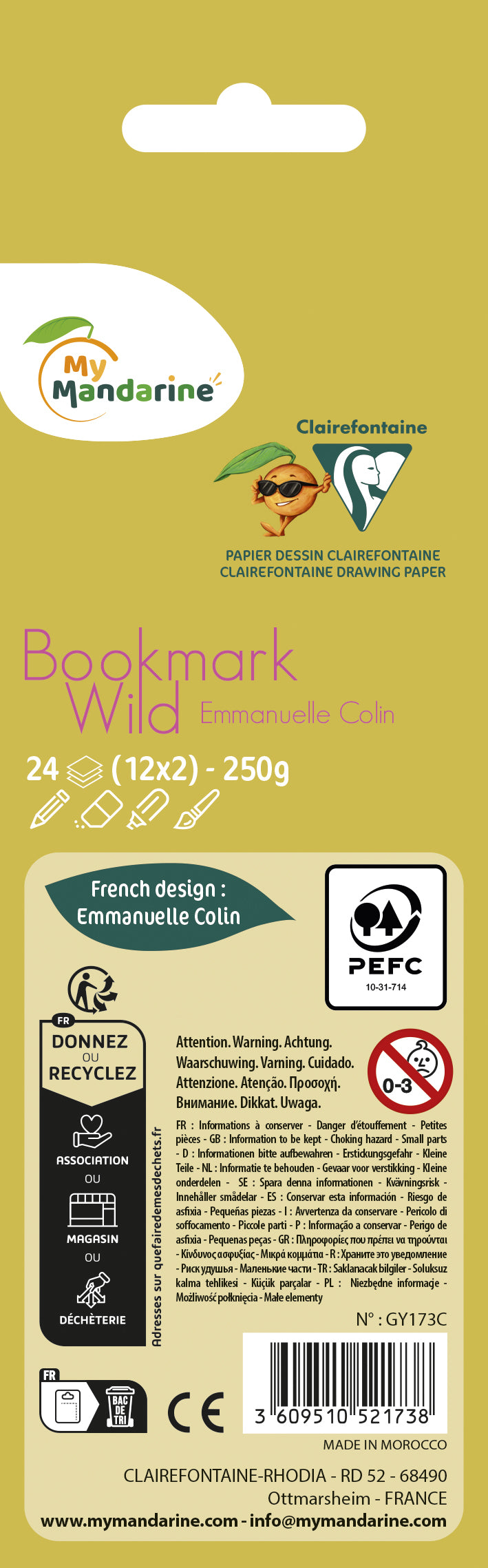 Carnet coloriage Wild - 24 feuilles - 300gr