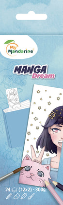 Marque-page Manga Dream à colorier x 24 - 300gr/m² - Clairefontaine