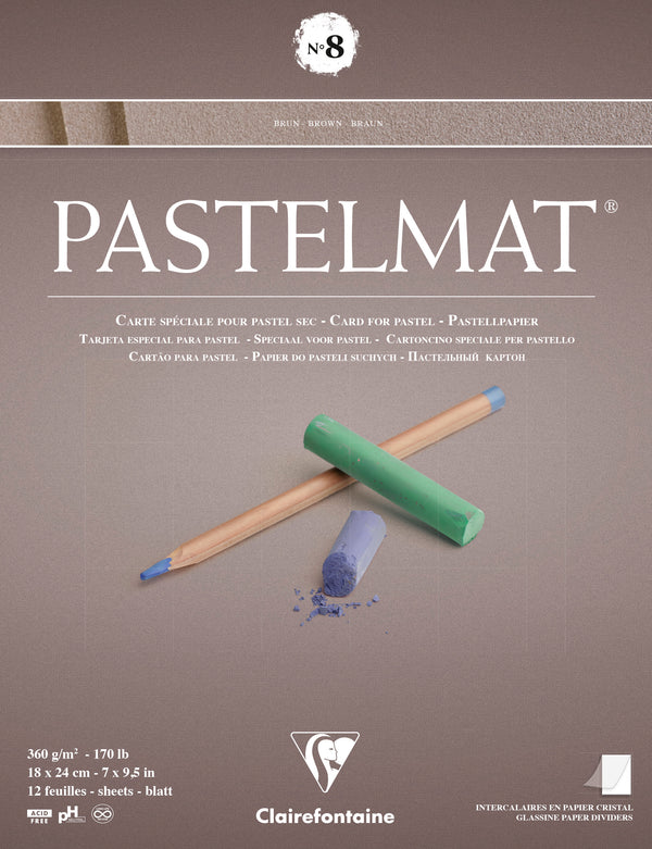 Bloc Pastelmat n°8 -12 feuilles 360 gr - 3 formats - Monochrome brun