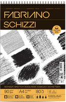 Bloc Schizzi spiralé -80 feuilles - 90gr/m² - Format A4 ou A3