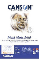 Bloc de 25 feuilles MIXED MEDIA ARTIST A3 blanc 300gr GF collé petit côté