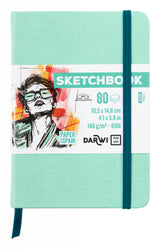 Sketchbook A6 80 feuilles papier blanc, 140 g/m², 9 couleurs de couverture -