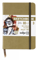 Sketchbook A6 80 feuilles papier blanc, 140 g/m², 9 couleurs de couverture -