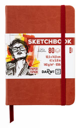 Sketchbook A6 80 feuilles papier blanc, 140 g/m², 9 couleurs de couverture -