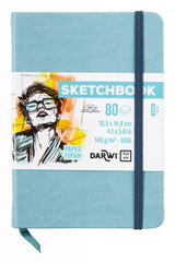 Sketchbook A6 80 feuilles papier blanc, 140 g/m², 9 couleurs de couverture -