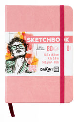 Sketchbook A6 80 feuilles papier blanc, 140 g/m², 9 couleurs de couverture -