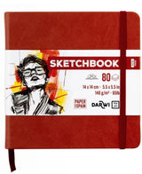 Sketchbook 14 x 14 80 feuilles papier blanc, 140 g/m², 9 couleurs de couverture - Darwi