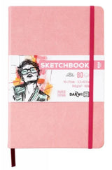 Sketchbook 14 x 21 80 feuilles papier blanc, 140 g/m², 9 couleurs de couverture - Darwi